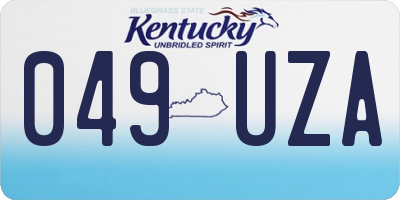 KY license plate 049UZA