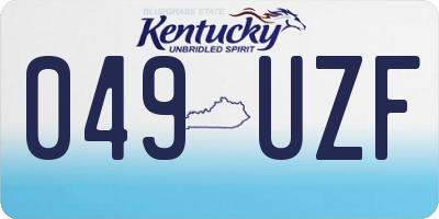 KY license plate 049UZF