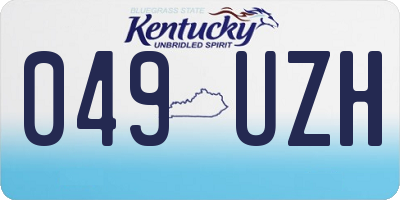 KY license plate 049UZH