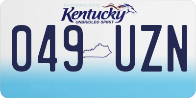 KY license plate 049UZN