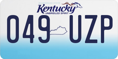KY license plate 049UZP