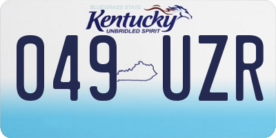 KY license plate 049UZR