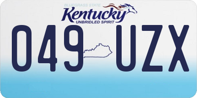 KY license plate 049UZX