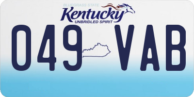 KY license plate 049VAB