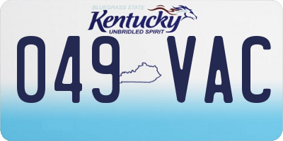 KY license plate 049VAC