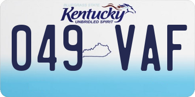 KY license plate 049VAF