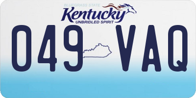 KY license plate 049VAQ