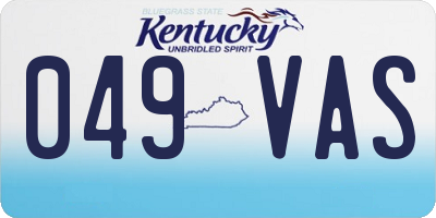 KY license plate 049VAS