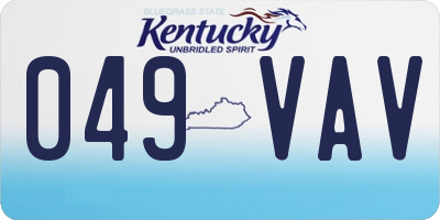 KY license plate 049VAV