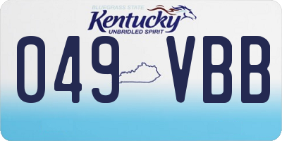 KY license plate 049VBB