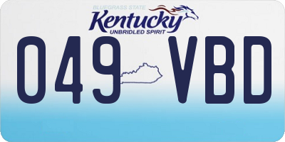 KY license plate 049VBD
