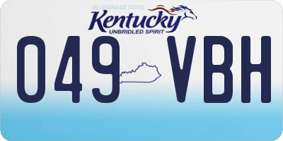 KY license plate 049VBH