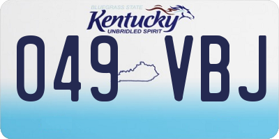 KY license plate 049VBJ