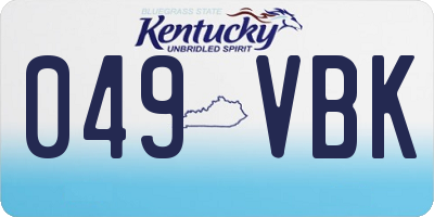 KY license plate 049VBK