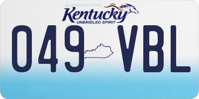 KY license plate 049VBL