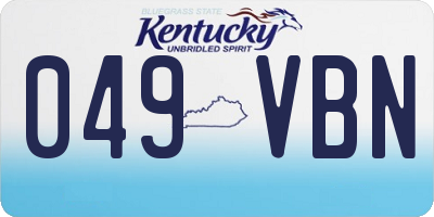 KY license plate 049VBN