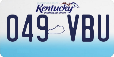 KY license plate 049VBU