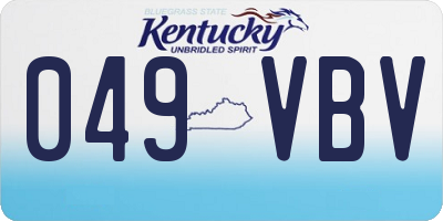 KY license plate 049VBV