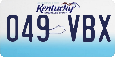 KY license plate 049VBX