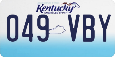 KY license plate 049VBY