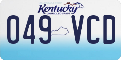 KY license plate 049VCD