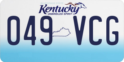 KY license plate 049VCG