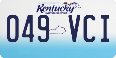 KY license plate 049VCI
