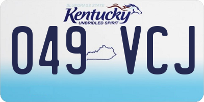 KY license plate 049VCJ