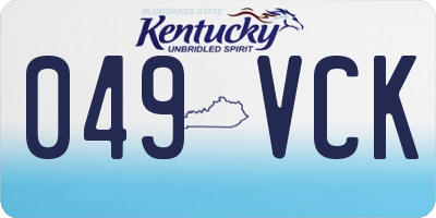 KY license plate 049VCK