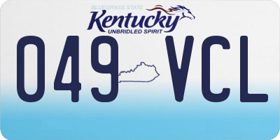 KY license plate 049VCL