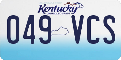 KY license plate 049VCS