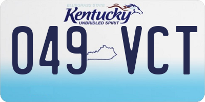 KY license plate 049VCT