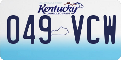 KY license plate 049VCW
