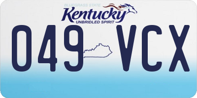 KY license plate 049VCX