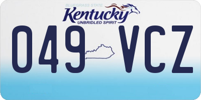 KY license plate 049VCZ