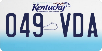 KY license plate 049VDA