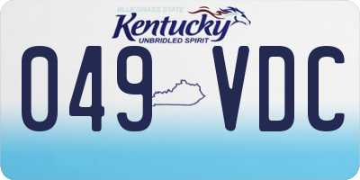 KY license plate 049VDC