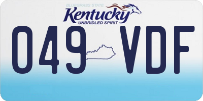 KY license plate 049VDF