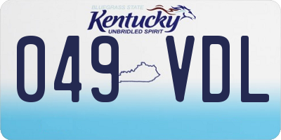 KY license plate 049VDL