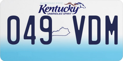 KY license plate 049VDM