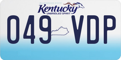 KY license plate 049VDP