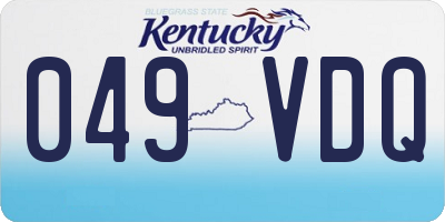 KY license plate 049VDQ