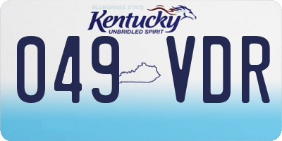 KY license plate 049VDR