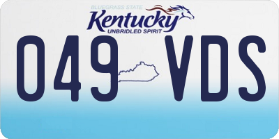 KY license plate 049VDS