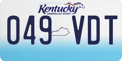 KY license plate 049VDT