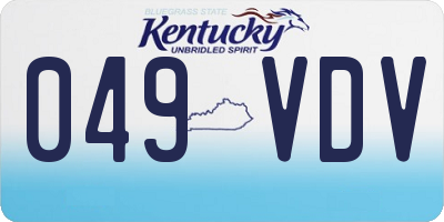 KY license plate 049VDV