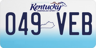 KY license plate 049VEB