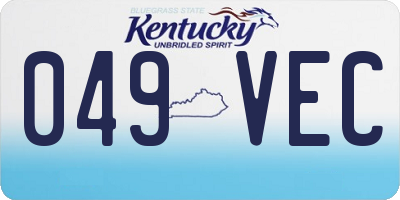 KY license plate 049VEC