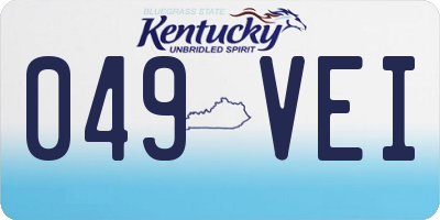 KY license plate 049VEI
