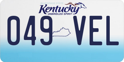 KY license plate 049VEL